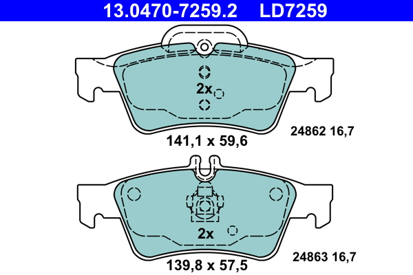 Brake Pad Set, disc brake (Rear axle)  Art. 13047072592