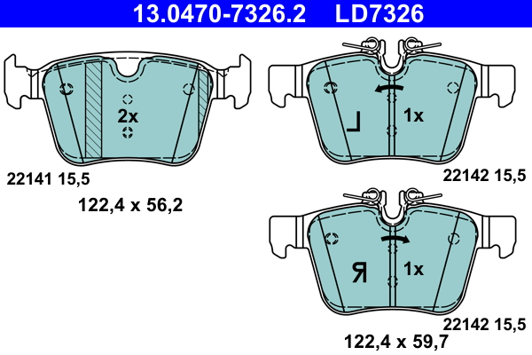 Brake Pad Set, disc brake (Rear axle)  Art. 13047073262