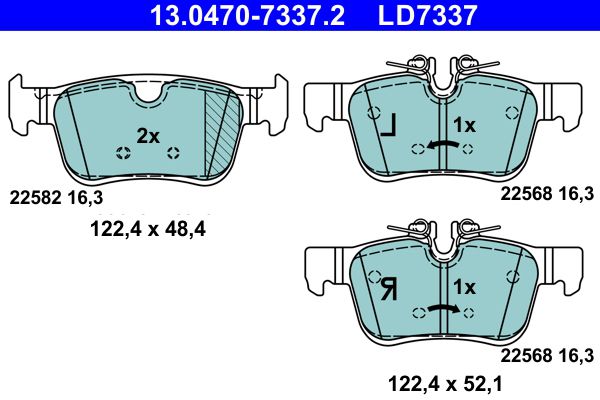 Brake Pad Set, disc brake (Rear axle)  Art. 13047073372