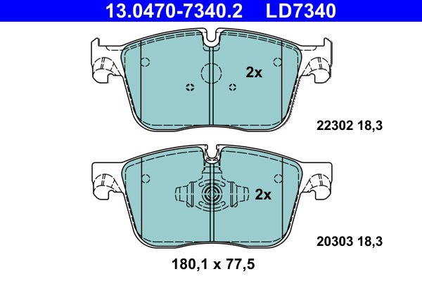 Brake Pad Set, disc brake (Front axle, left)  Art. 13047073402