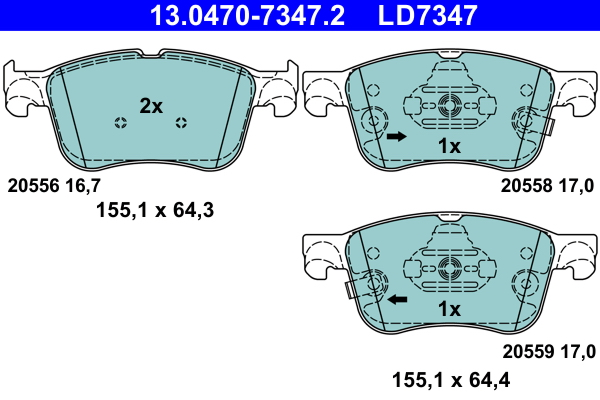 Brake Pad Set, disc brake (Front axle)  Art. 13047073472