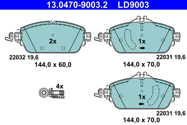 Brake Pad Set, disc brake (Double cloth)  Art. 13047090032