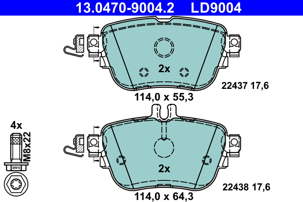 Brake Pad Set, disc brake (Rear axle)  Art. 13047090042