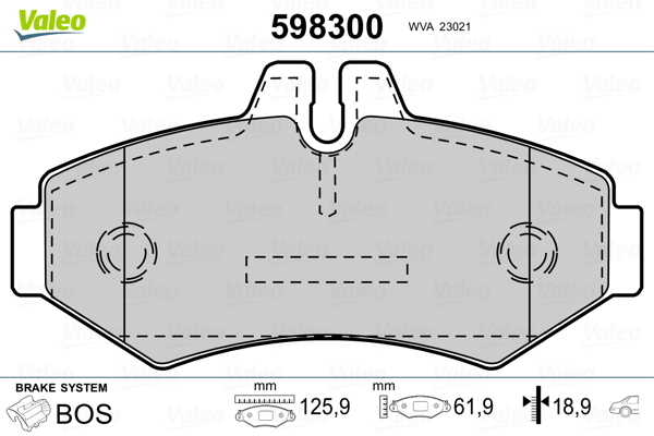 Brake Pad Set, disc brake (Rear axle)  Art. 598300