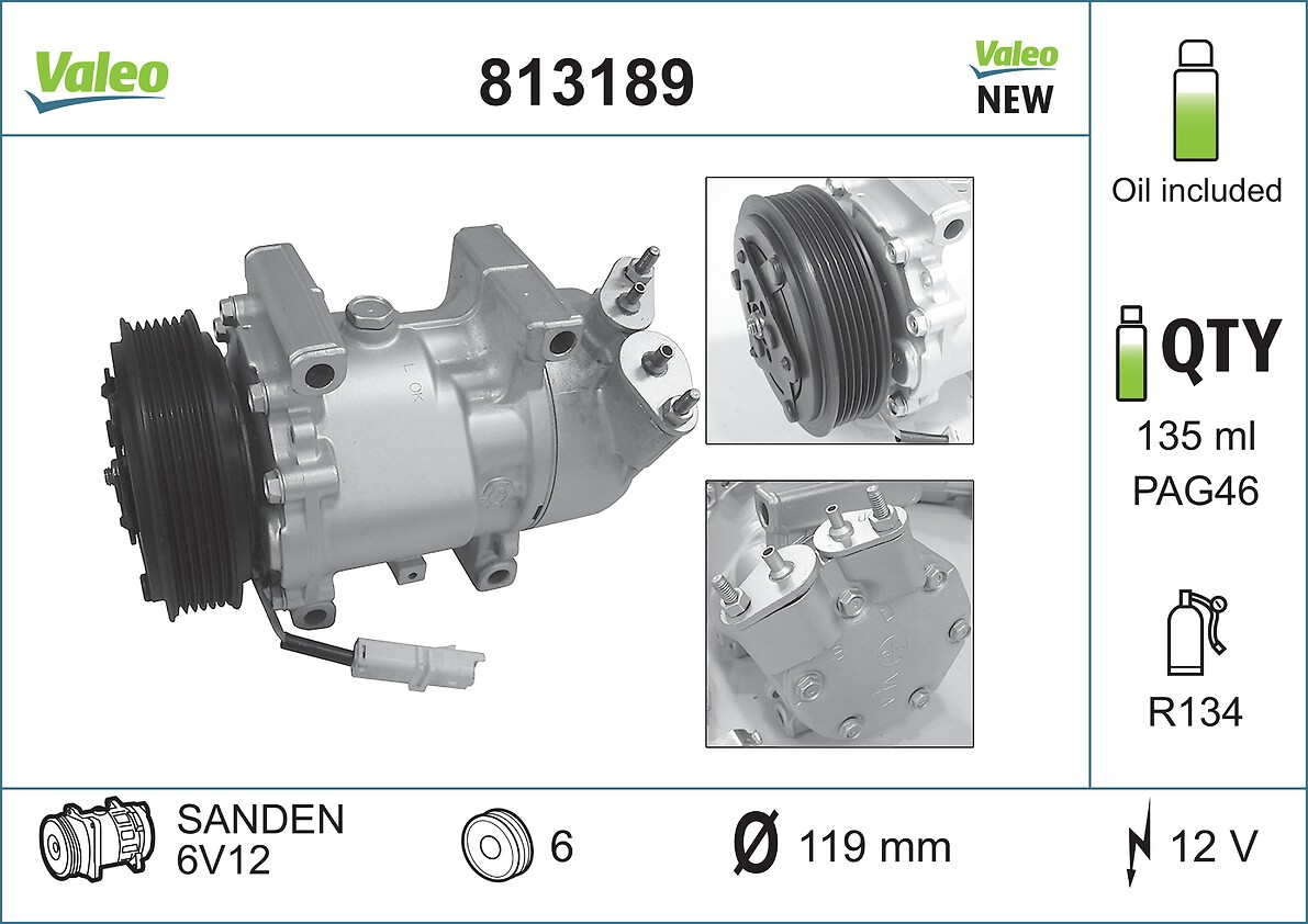 Compressor, air conditioning  Art. 813189