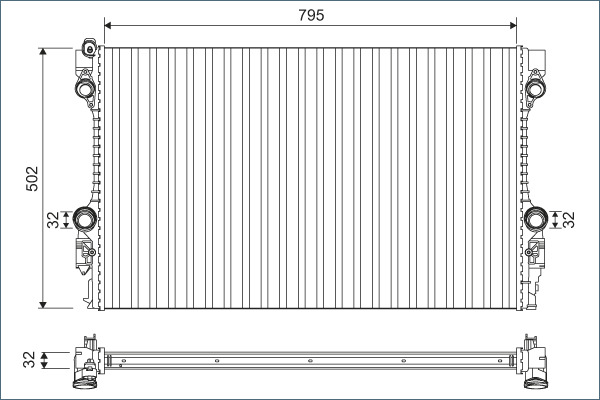 Radiator, engine cooling  Art. 701126