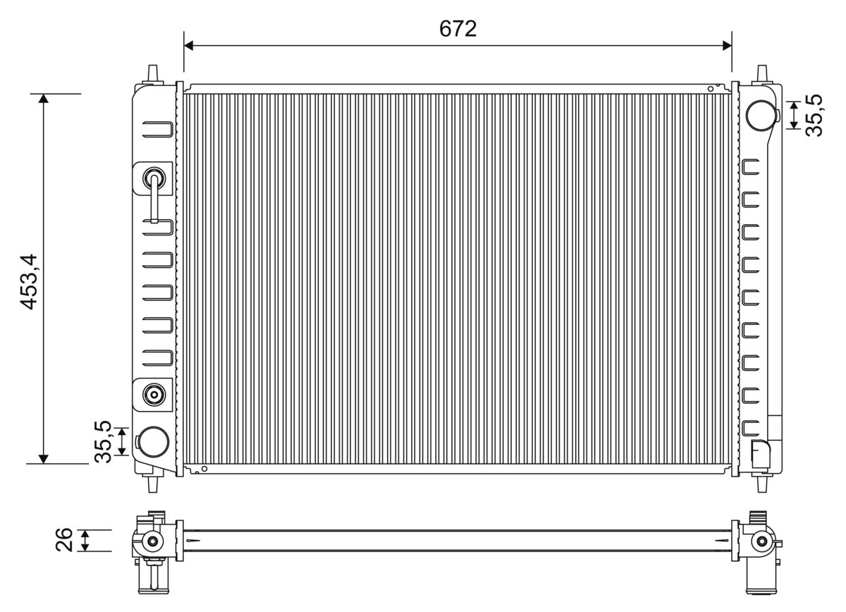 Radiator, engine cooling (Automatic transmission)  Art. 701195