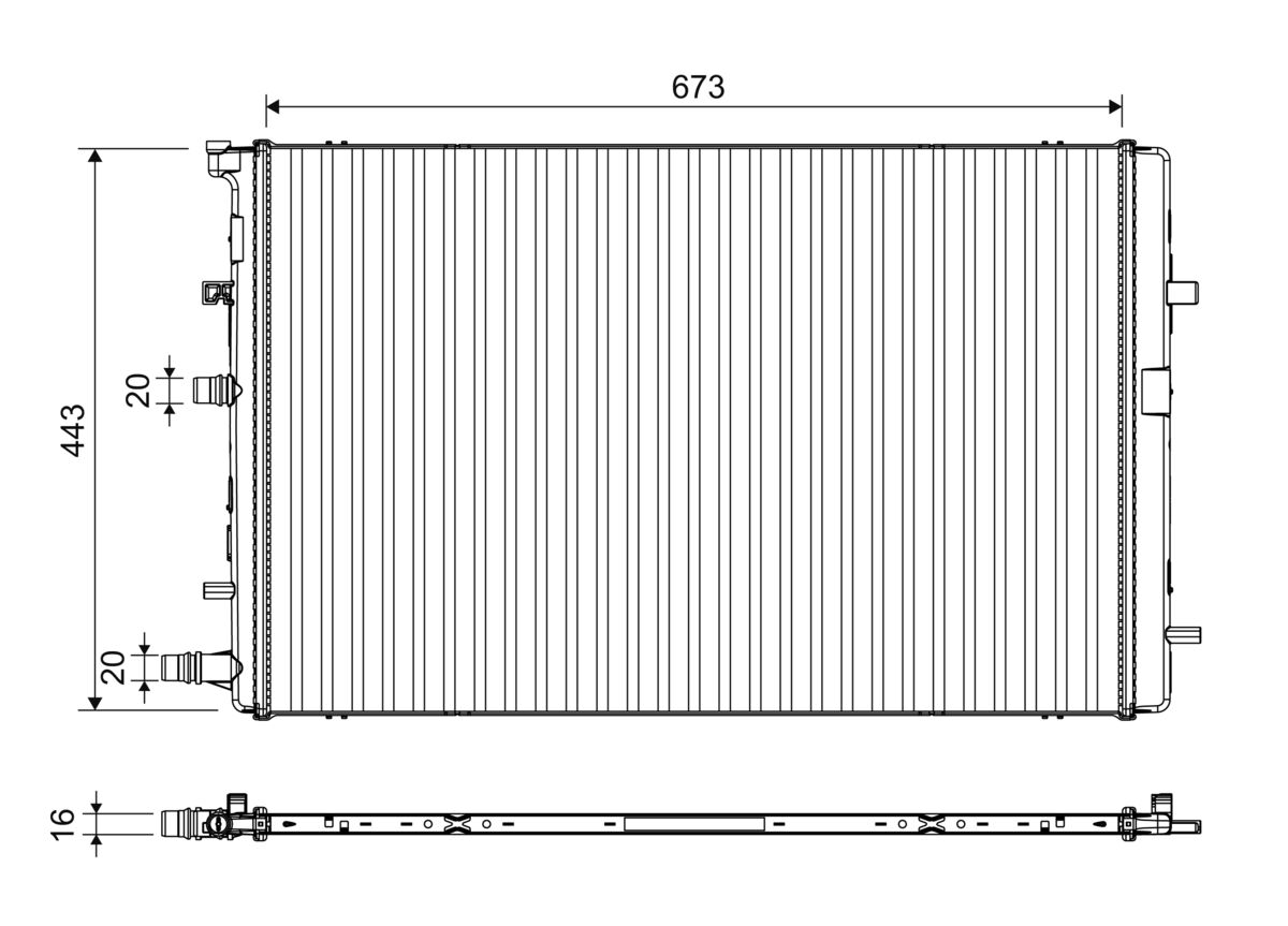 Radiator, engine cooling  Art. 701395