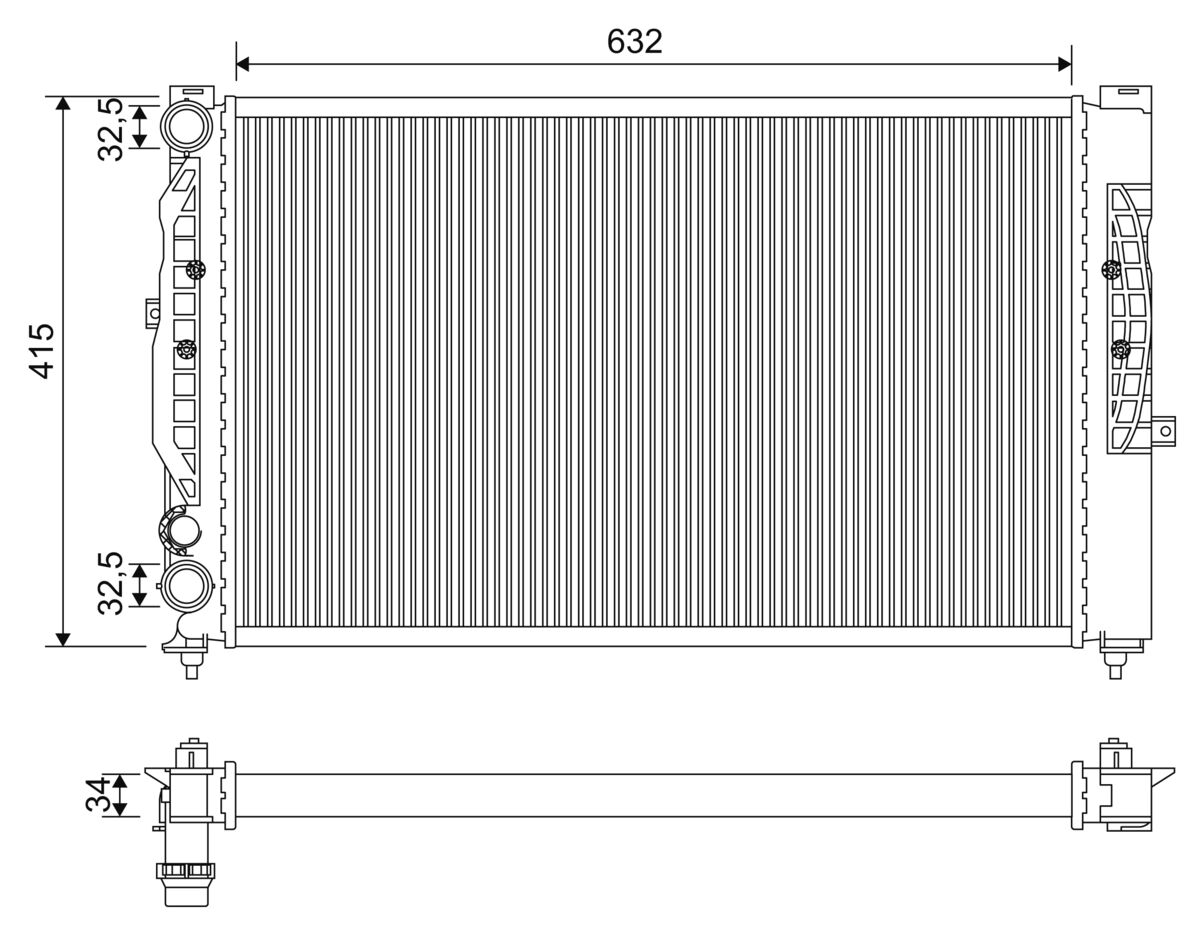 Radiator, engine cooling  Art. 731537