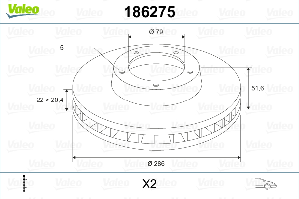 Brake Disc (Front axle)  Art. 186275