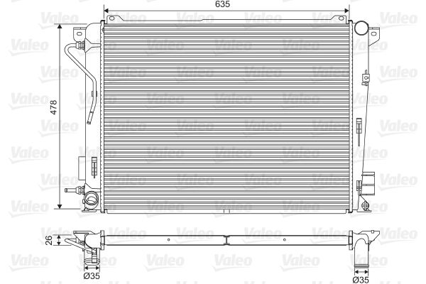 Radiator, engine cooling  Art. 701600