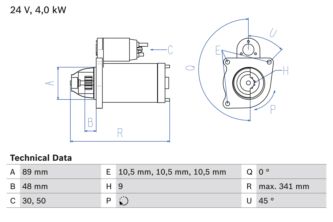 Starter motor  Art. 0986011280