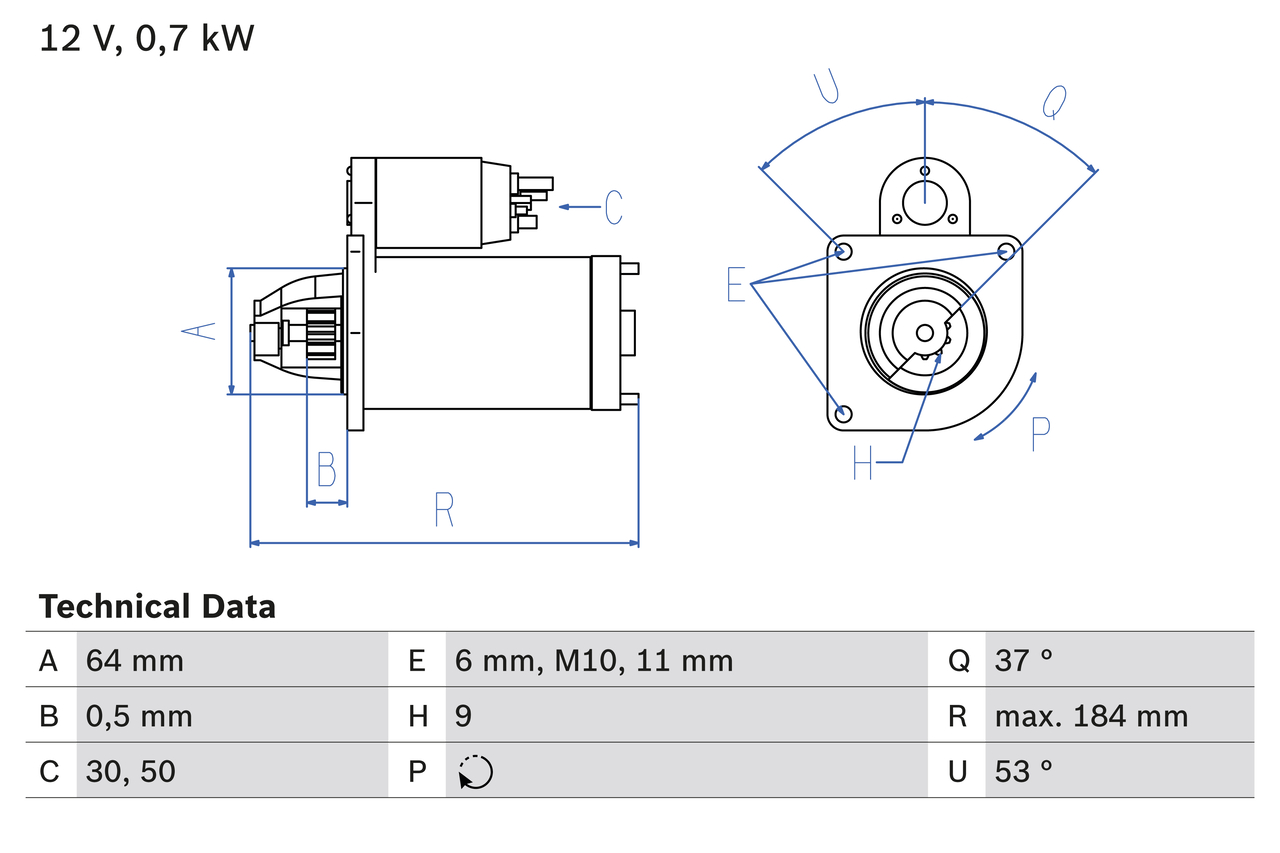 Starter motor  Art. 0986017840