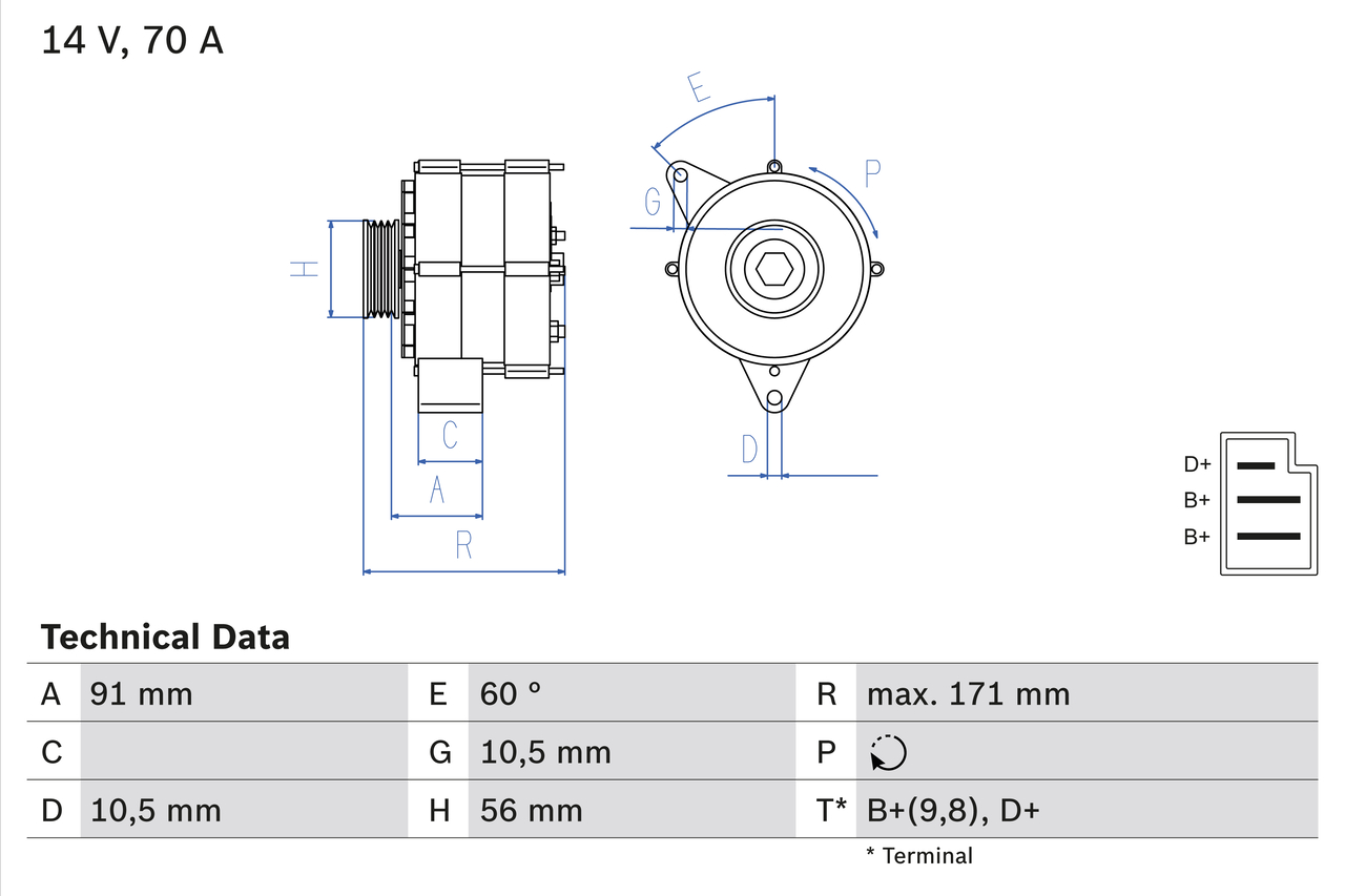 Alternator  Art. 0986033810