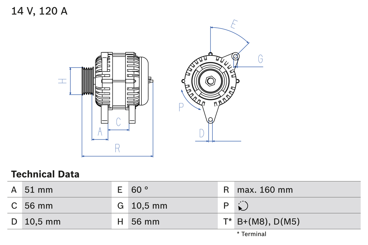 Alternator  Art. 0986039250