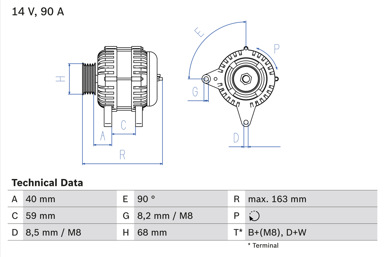 Alternator  Art. 0986040330