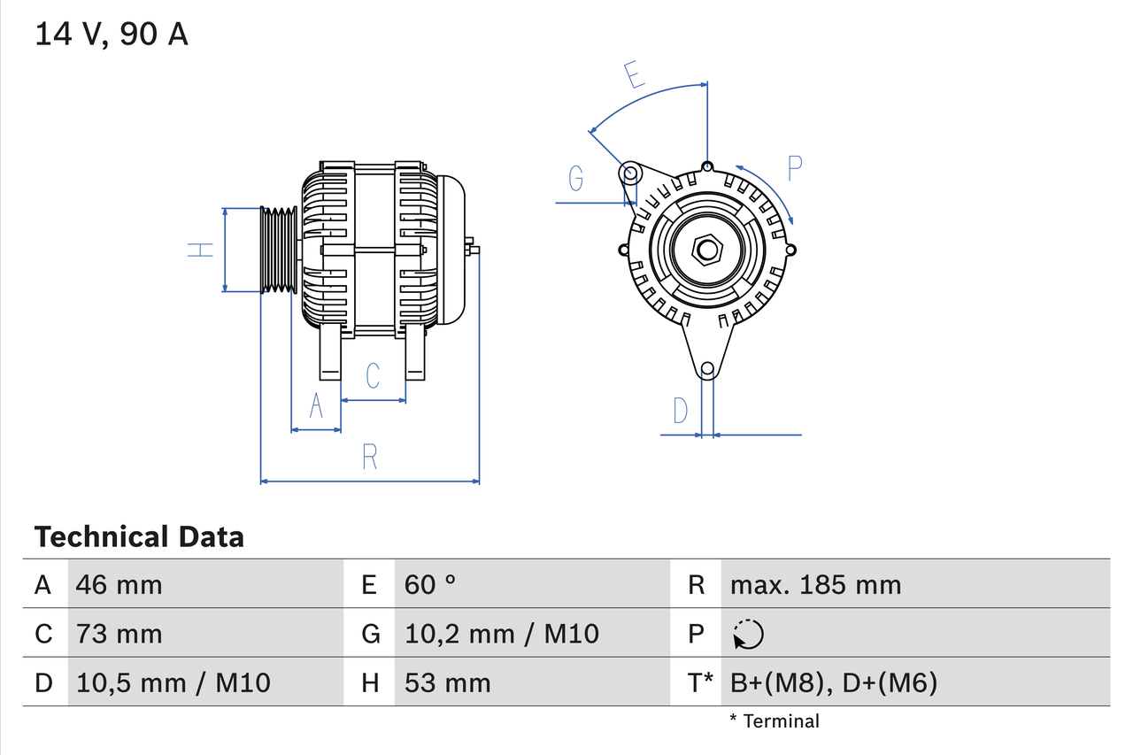 Alternator  Art. 0986040380