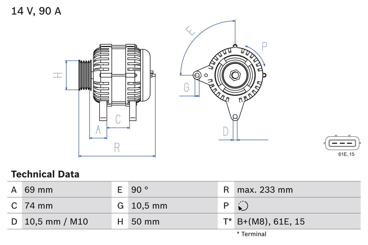 Alternator  Art. 0986040390