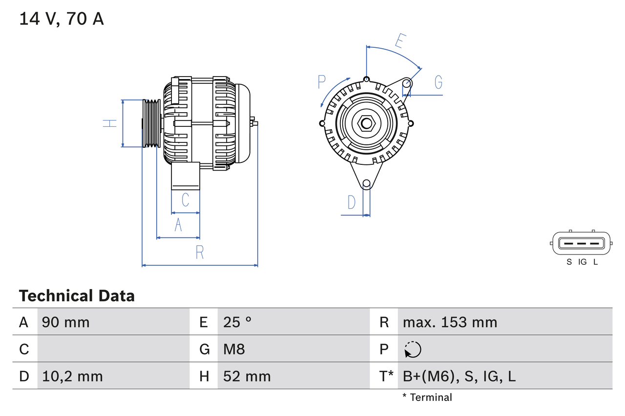 Alternator  Art. 0986040531