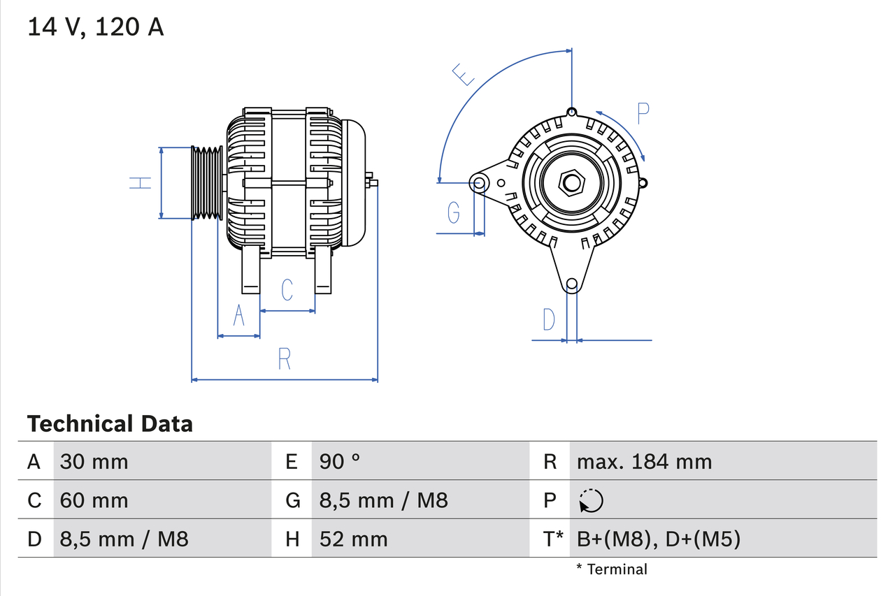 Alternator  Art. 0986041280