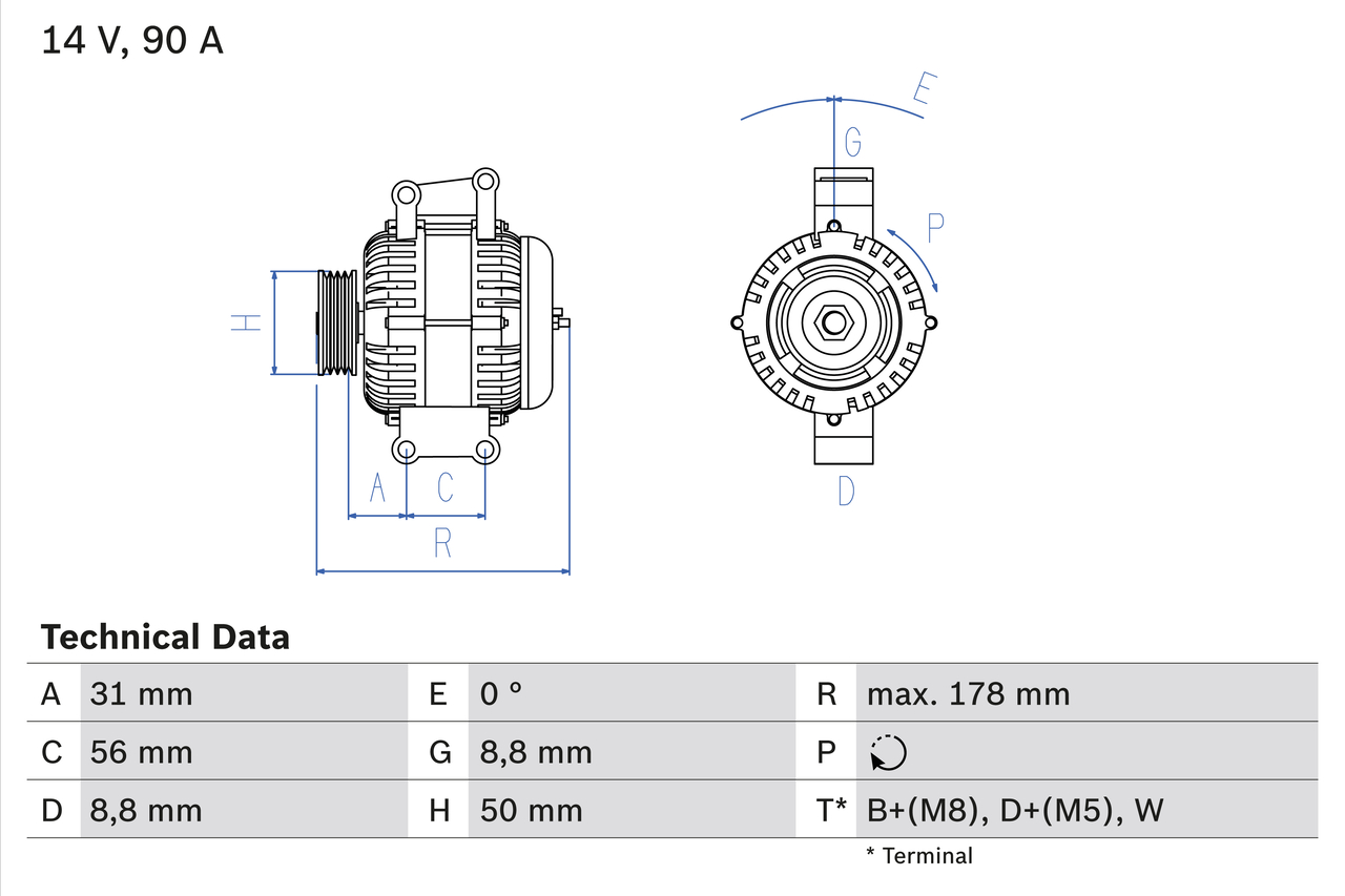 Alternator  Art. 0986041530