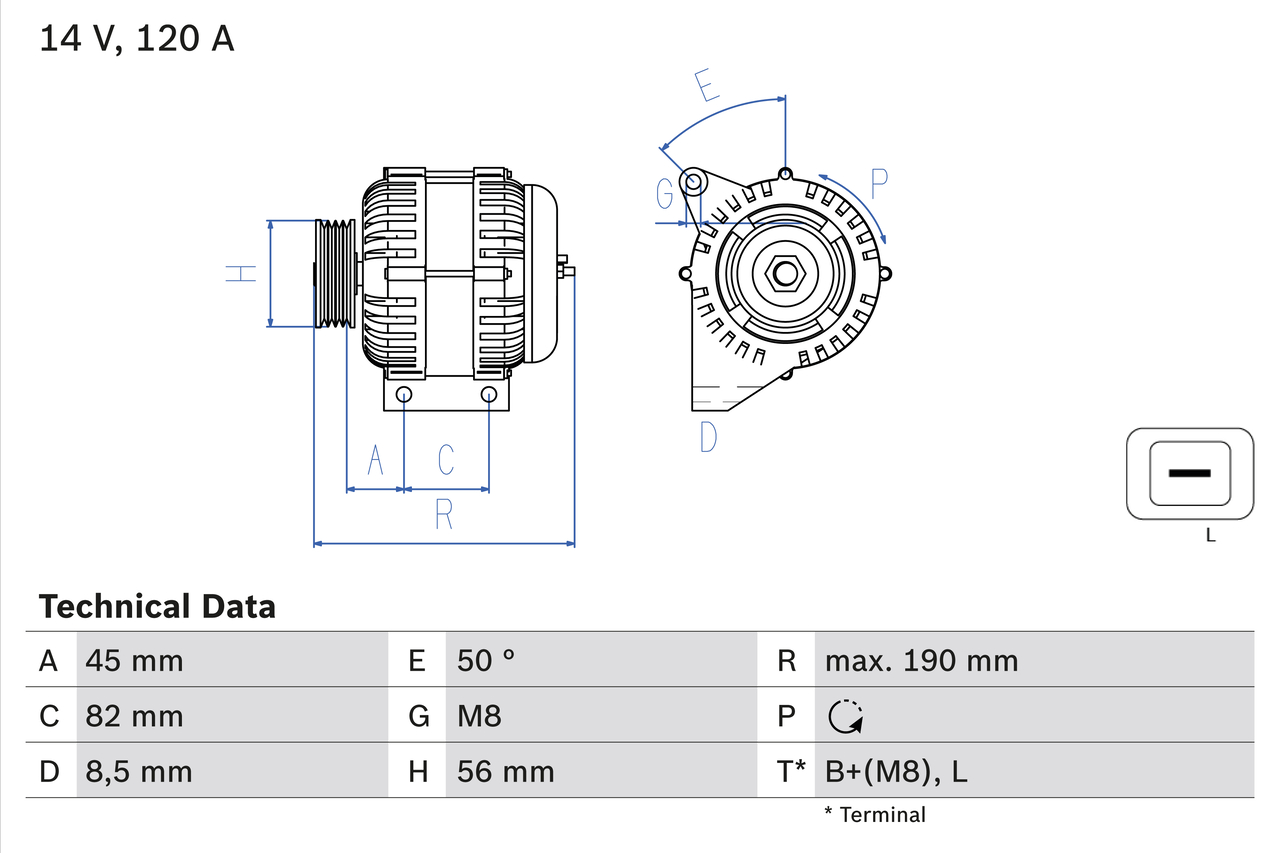 Alternator  Art. 0986041740