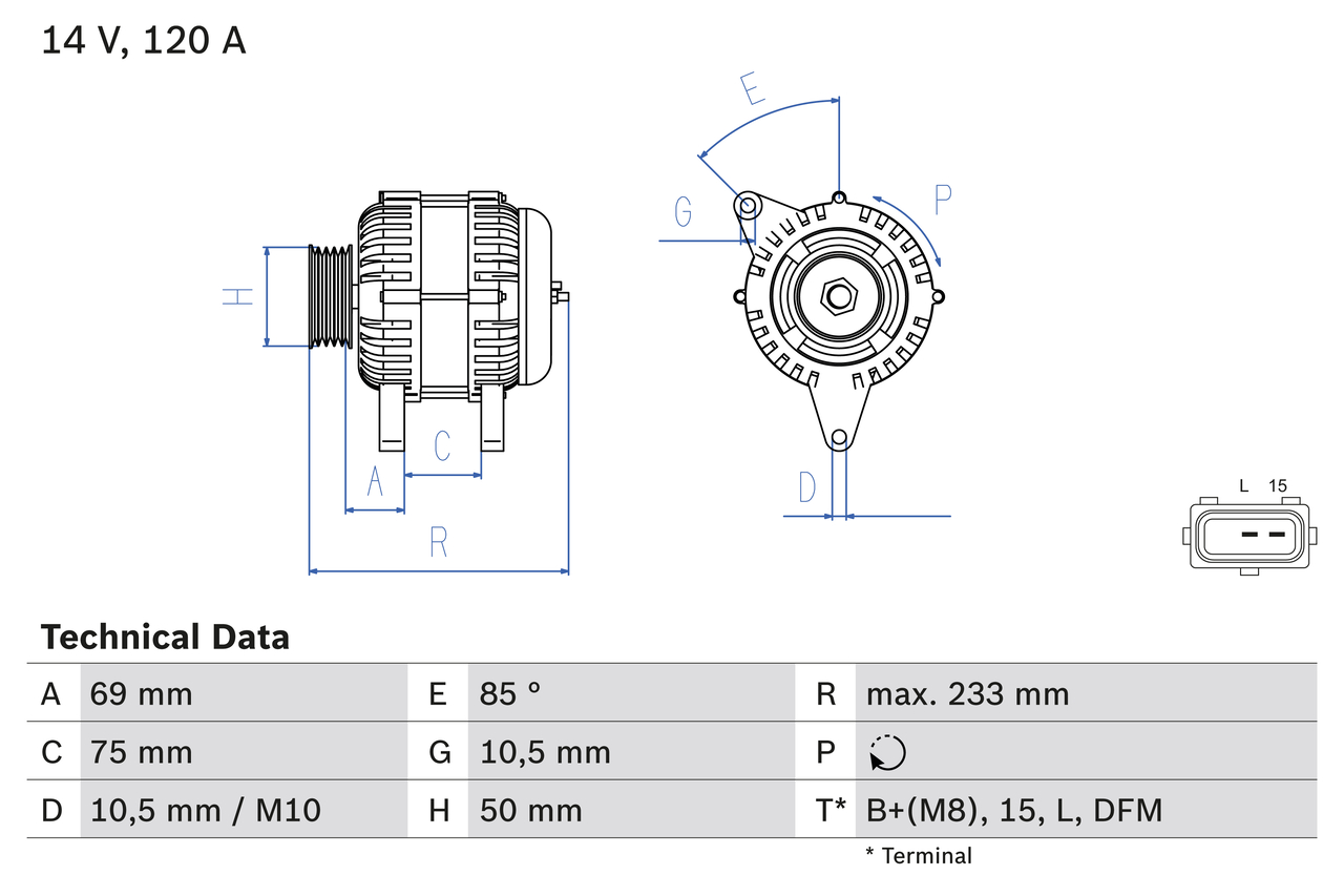 Alternator  Art. 0986041810