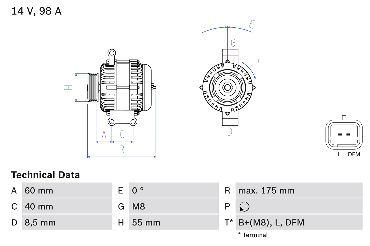 Alternator  Art. 0986041850