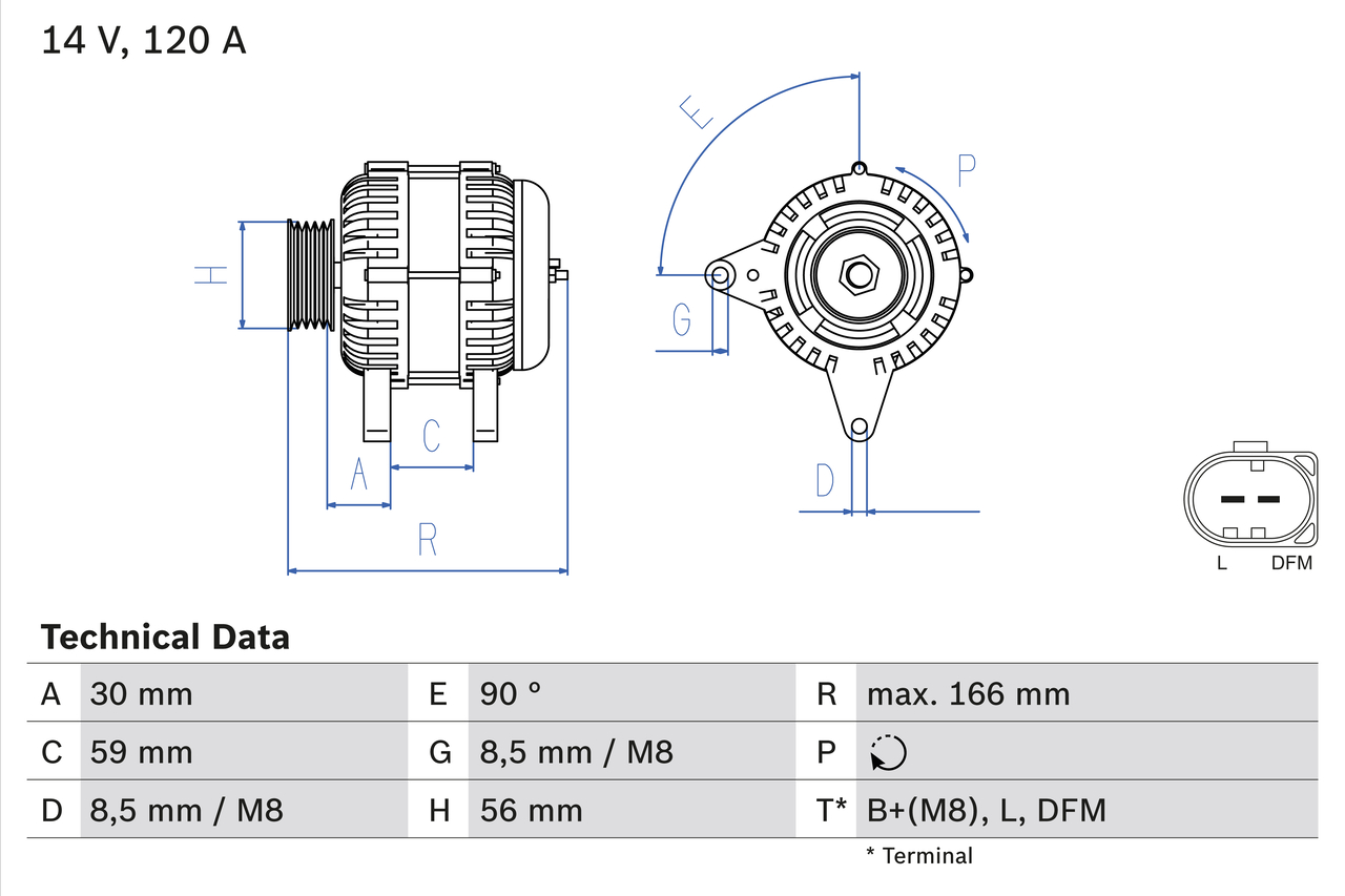 Alternator  Art. 0986041870