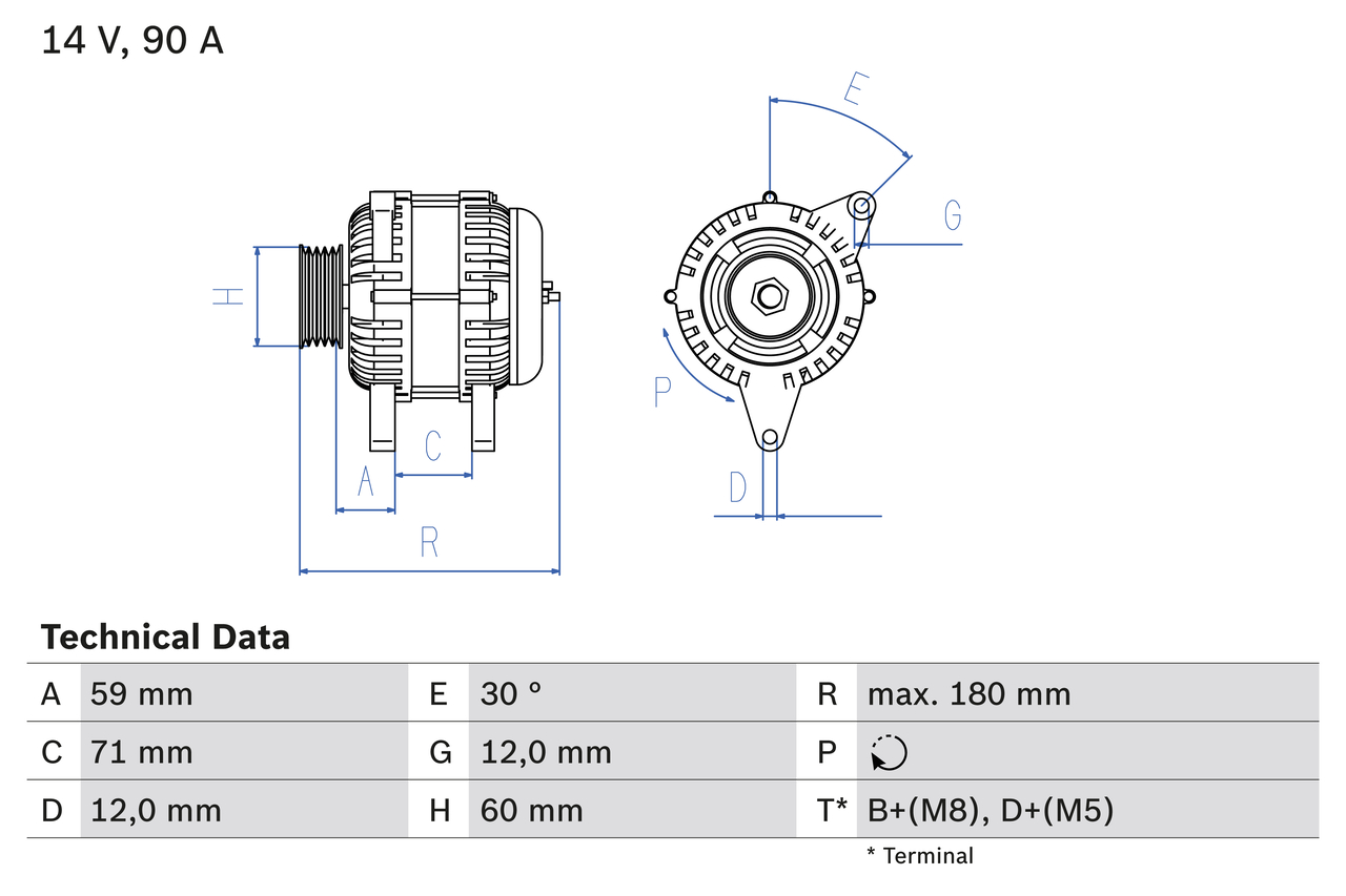 Alternator  Art. 0986042000