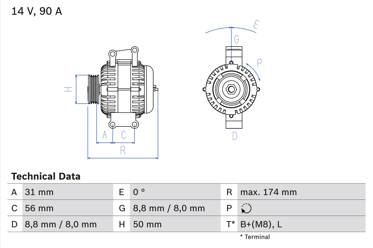 Alternator  Art. 0986042530