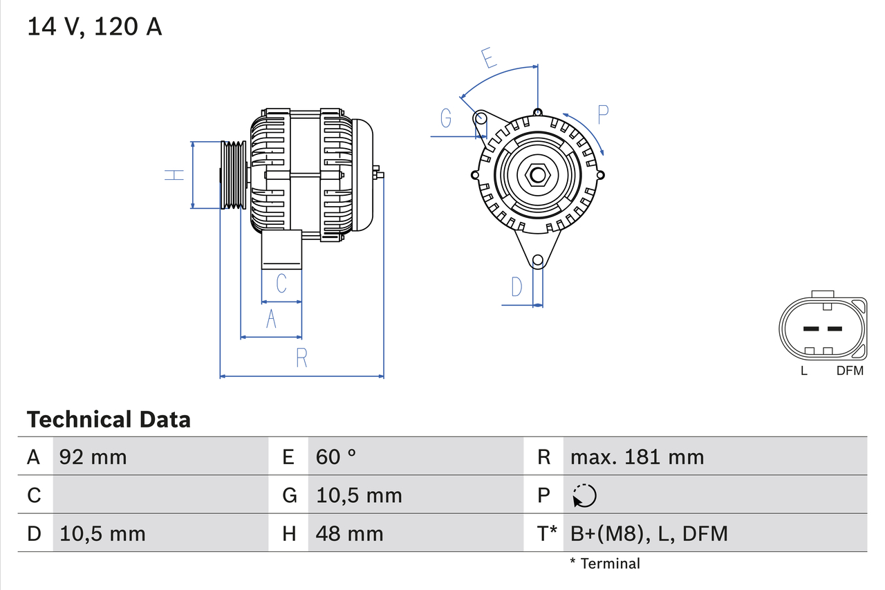 Alternator  Art. 0986042540