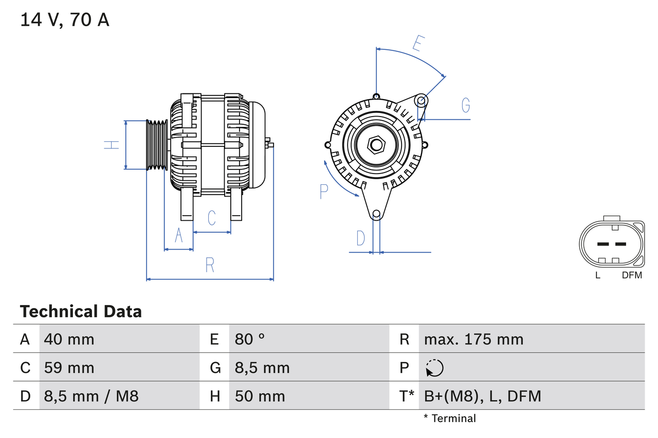 Alternator  Art. 0986042620