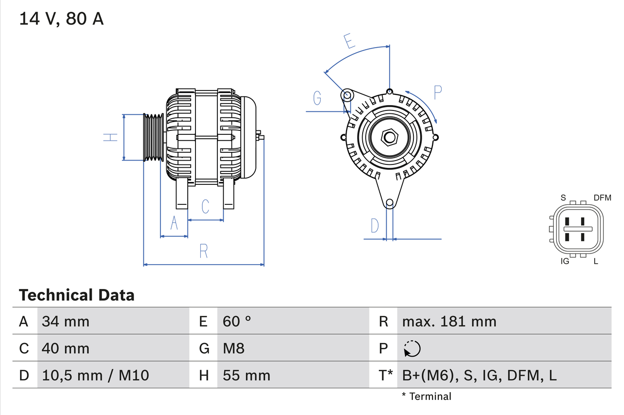 Alternator  Art. 0986042660