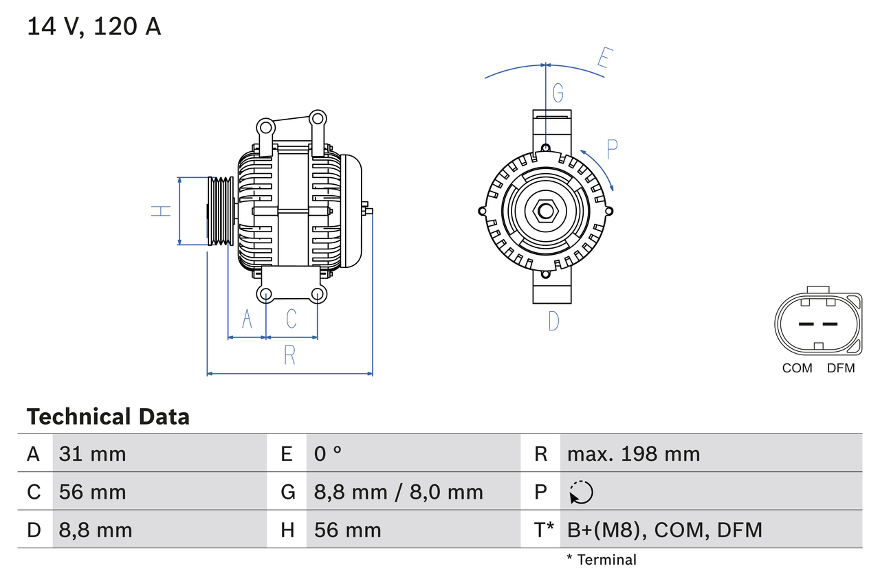 Alternator  Art. 0986045380