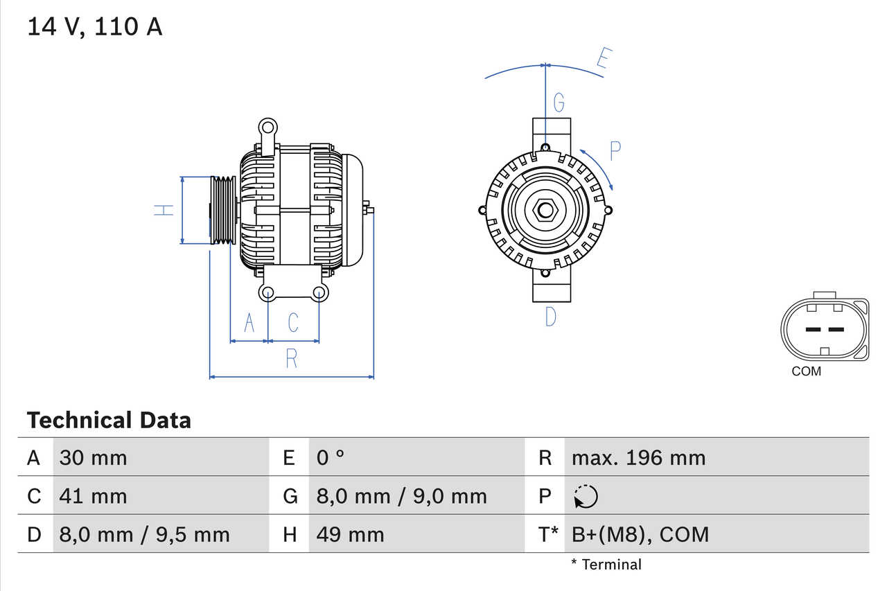 Alternator  Art. 0986046130