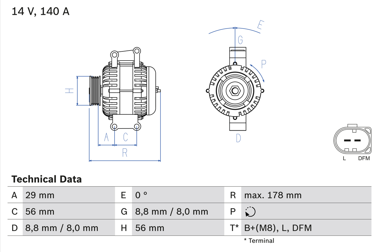 Alternator  Art. 0986046180