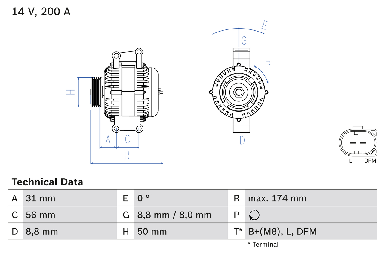 Alternator  Art. 0986046340