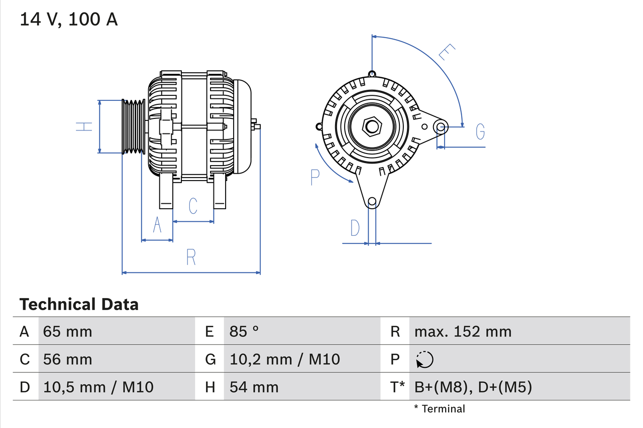 Alternator  Art. 0986047270