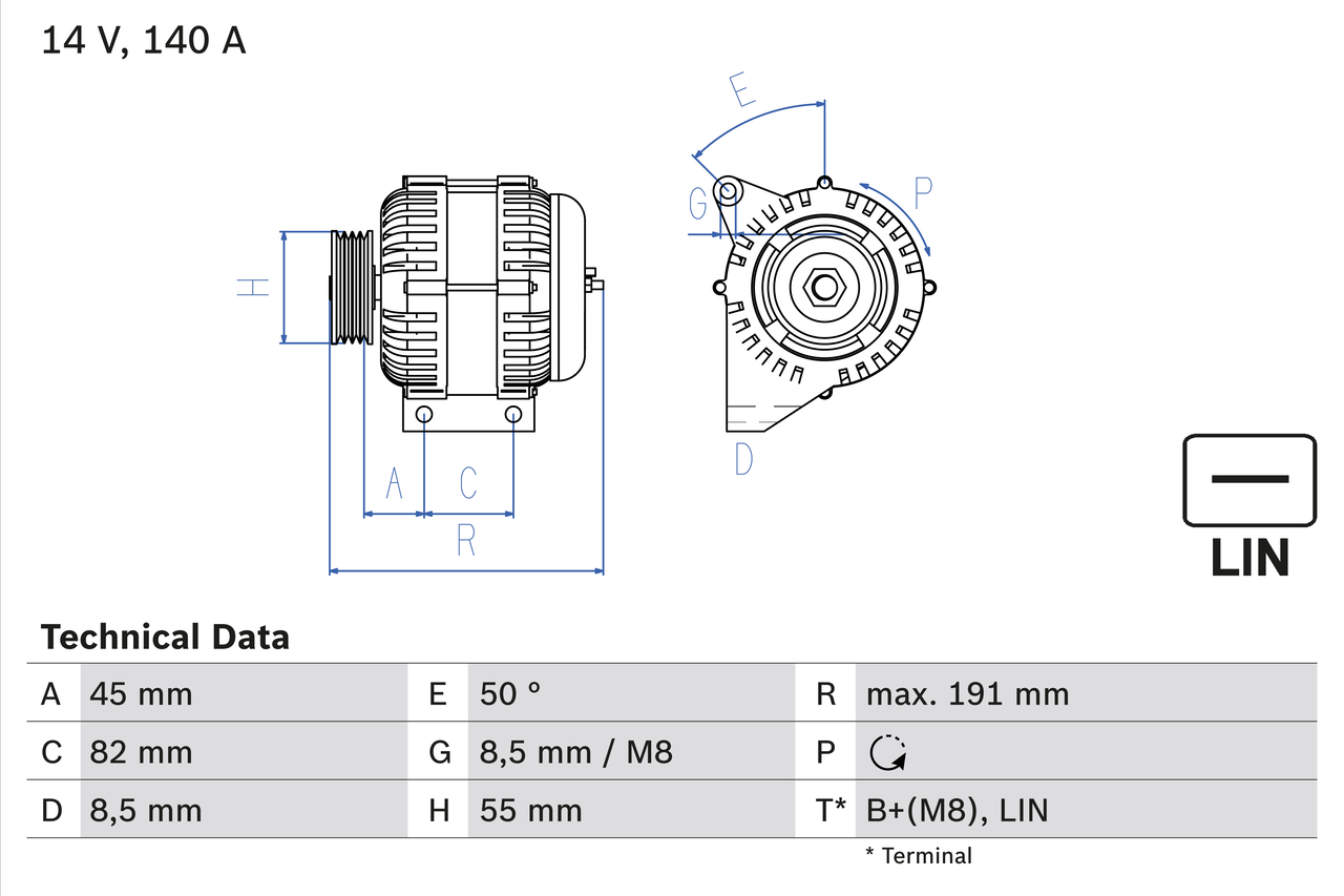 Alternator  Art. 0986047380