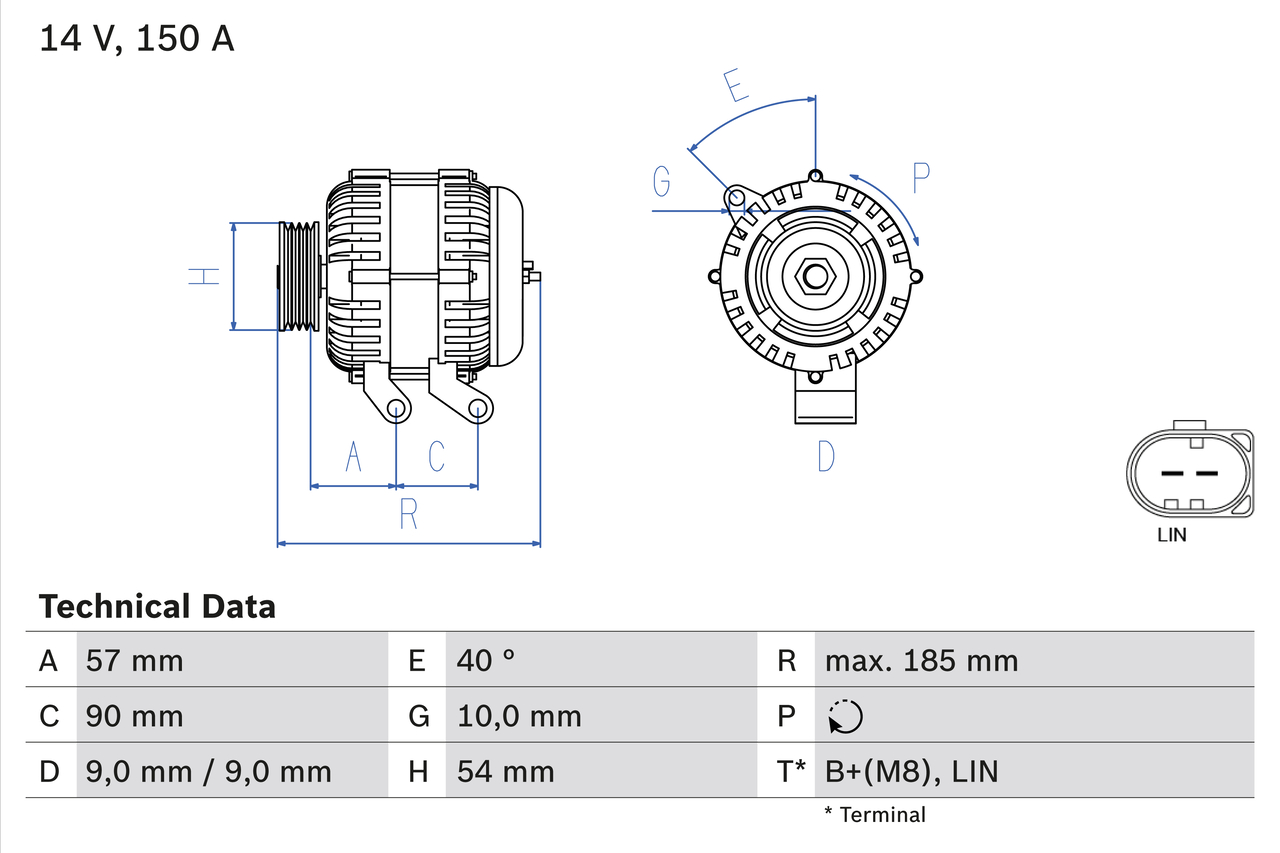 Alternator  Art. 0986047930