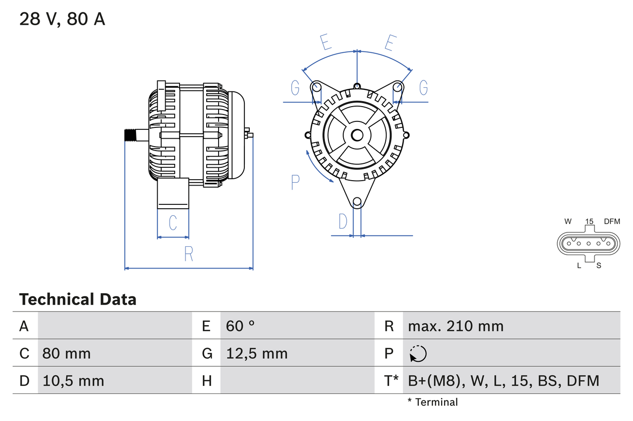 Alternator  Art. 0986048100