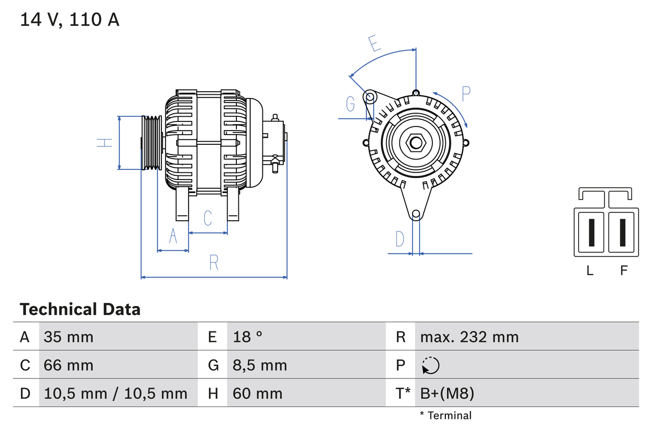 Alternator  Art. 0986048301