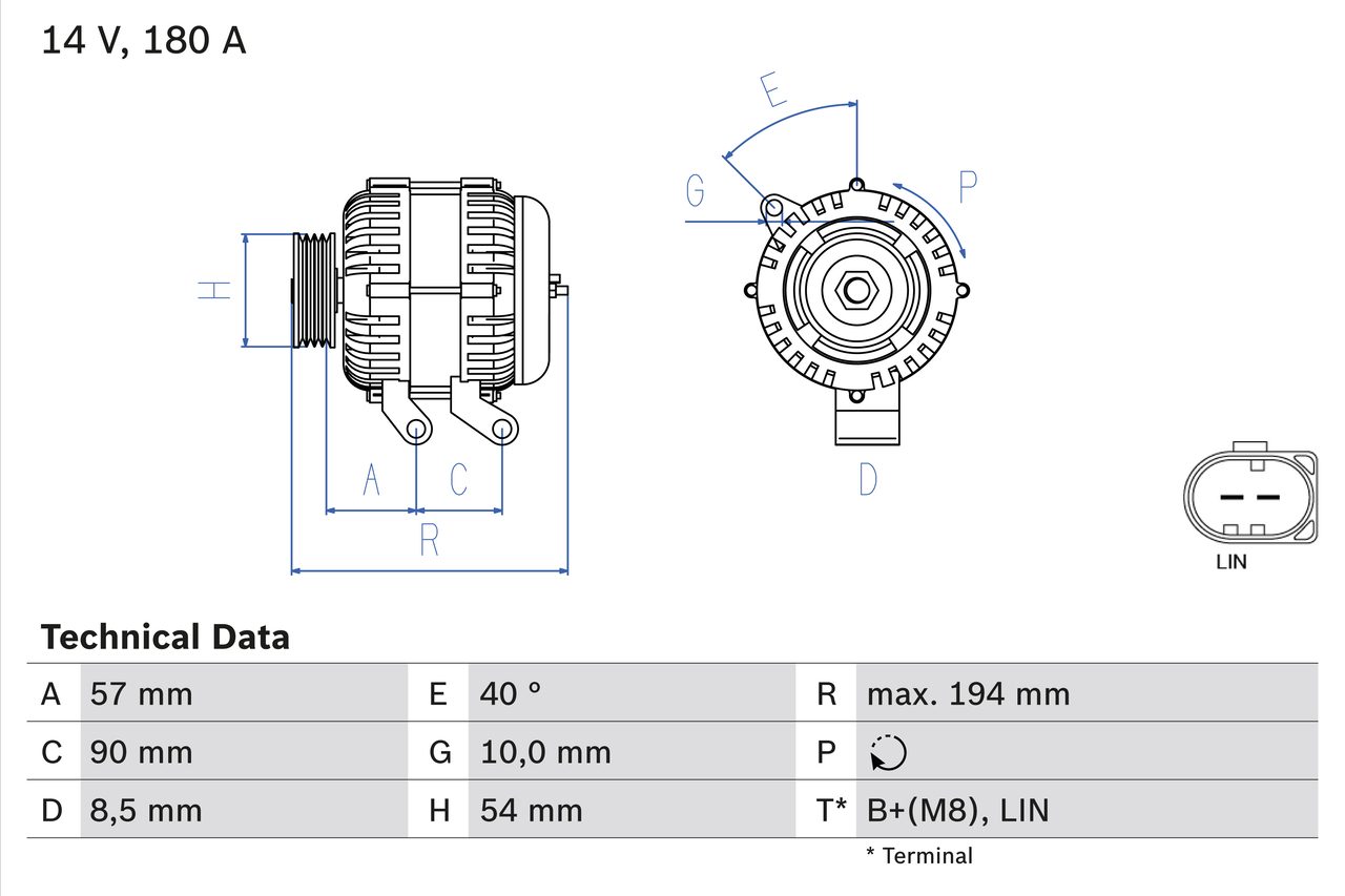 Alternator  Art. 0986048400