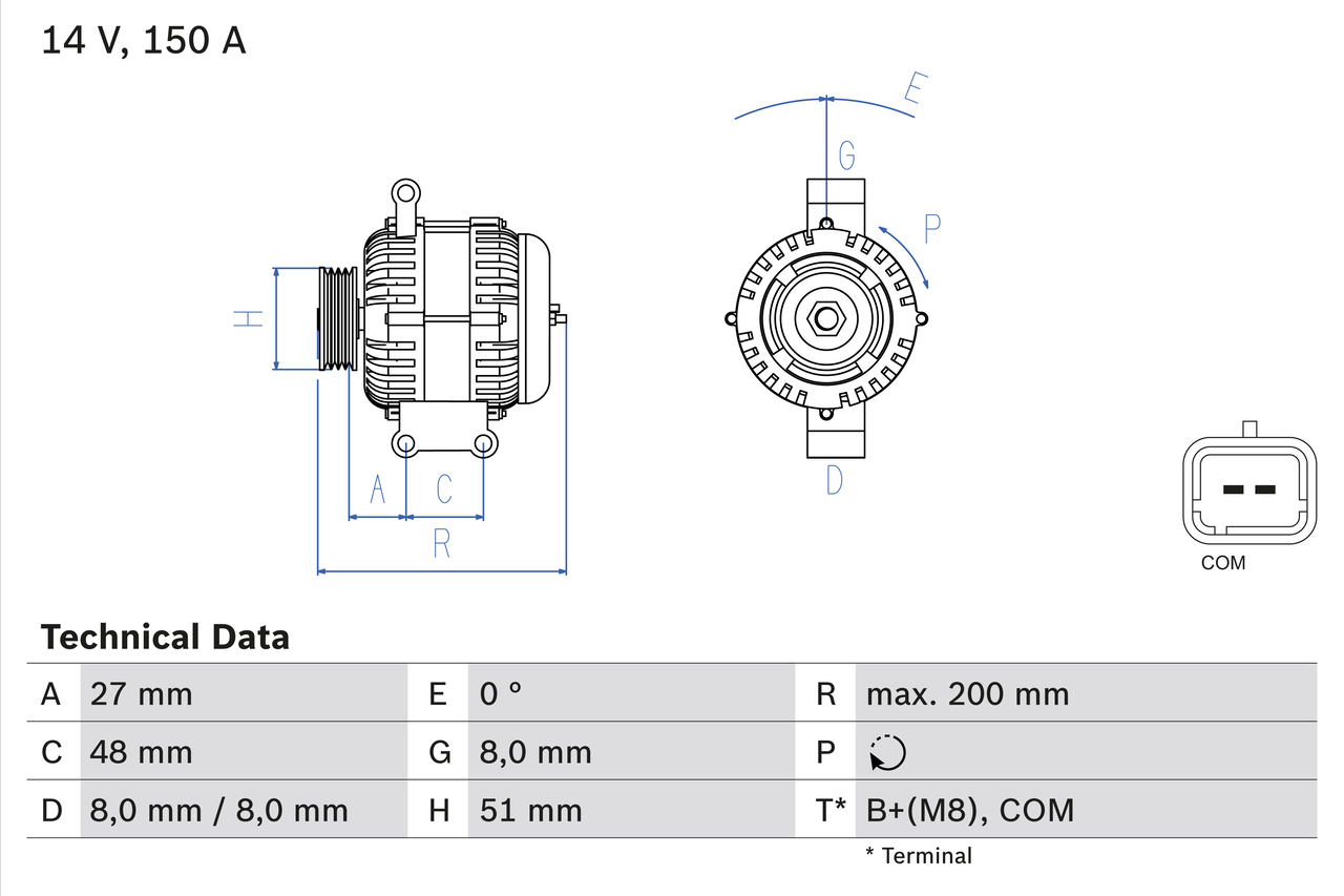 Alternator  Art. 0986048740