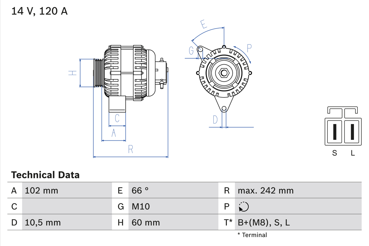 Alternator  Art. 0986049550