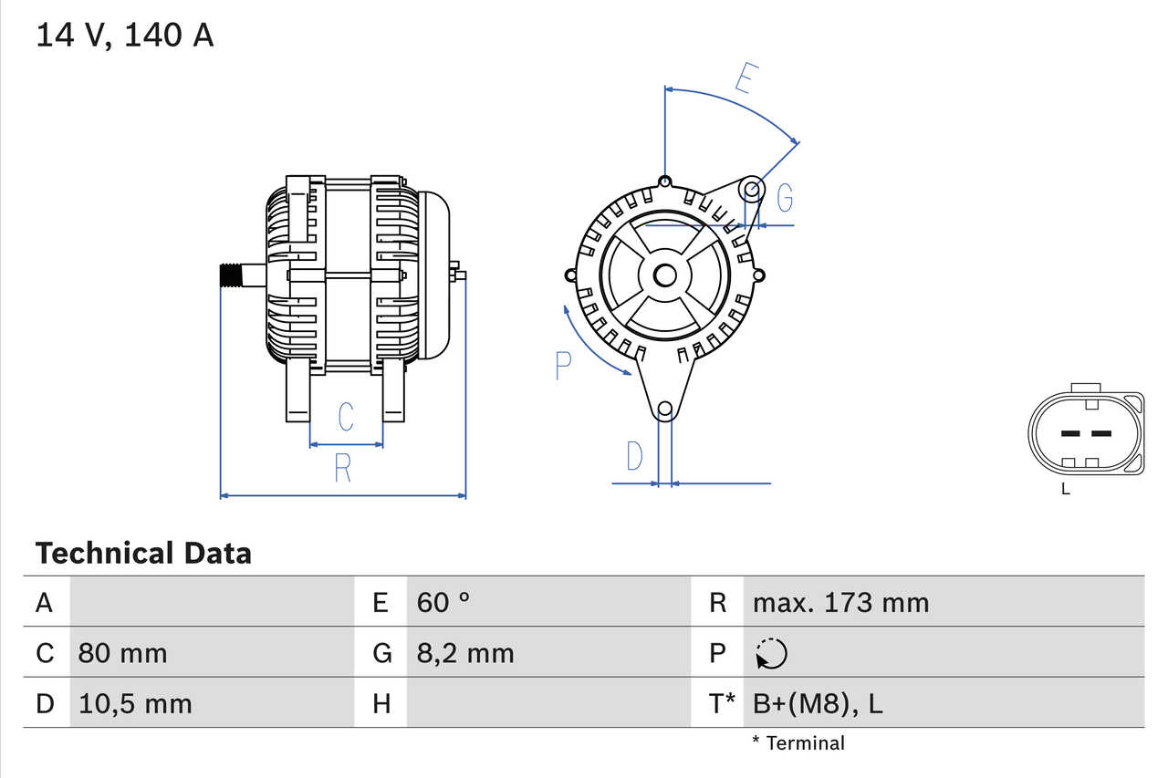 Alternator  Art. 0986049950