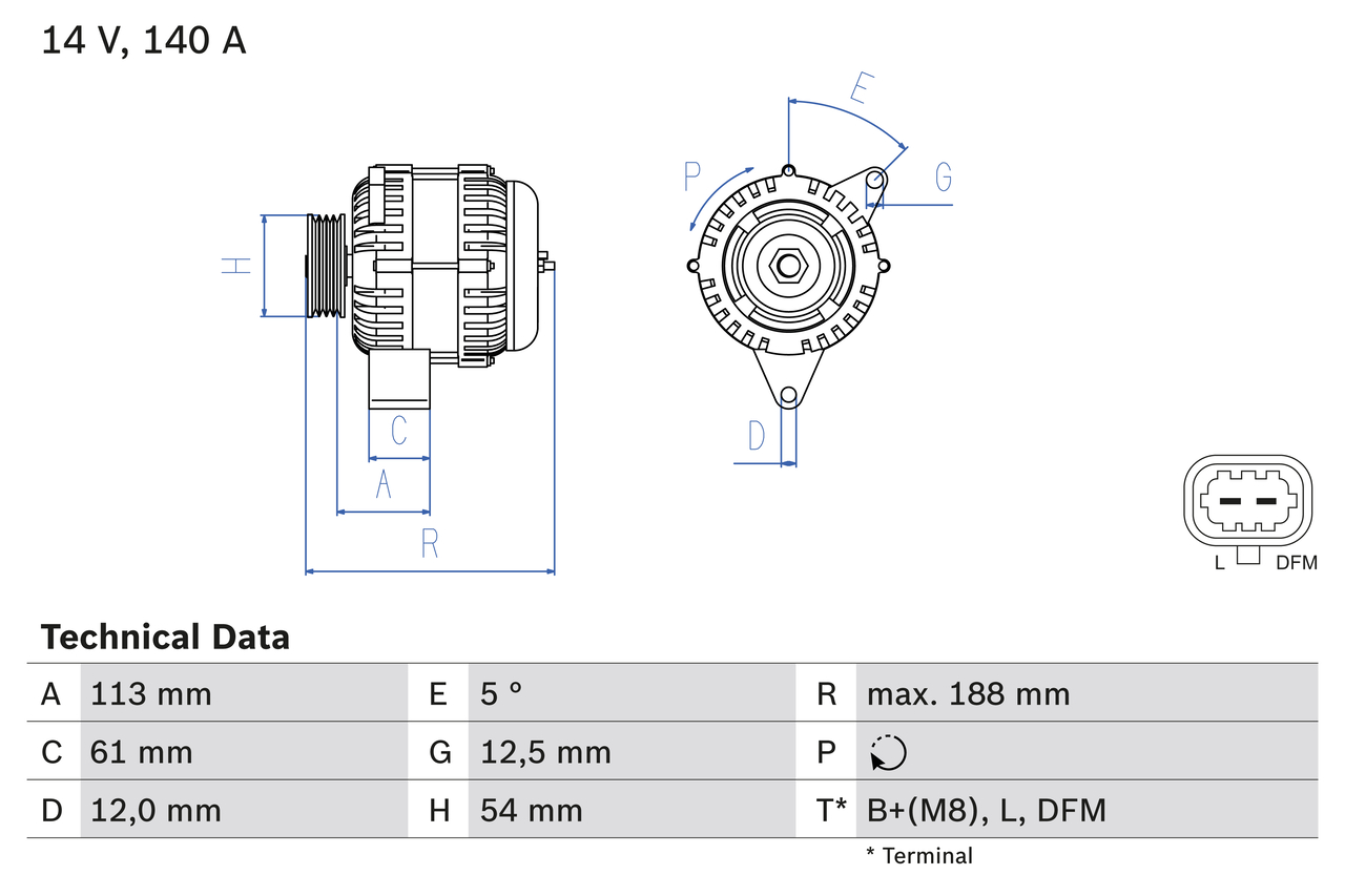 Alternator  Art. 0986080380