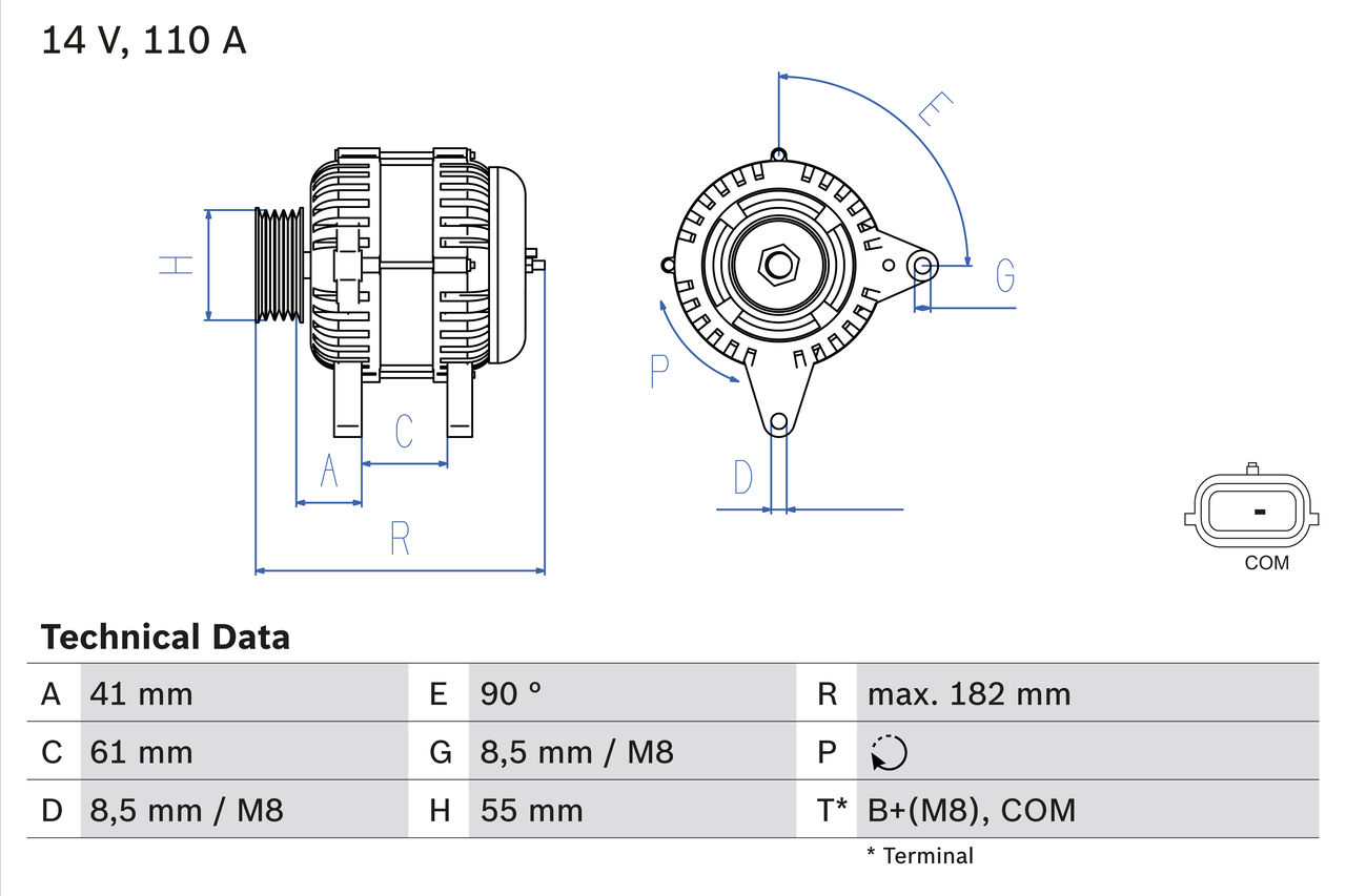 Alternator  Art. 0986080710