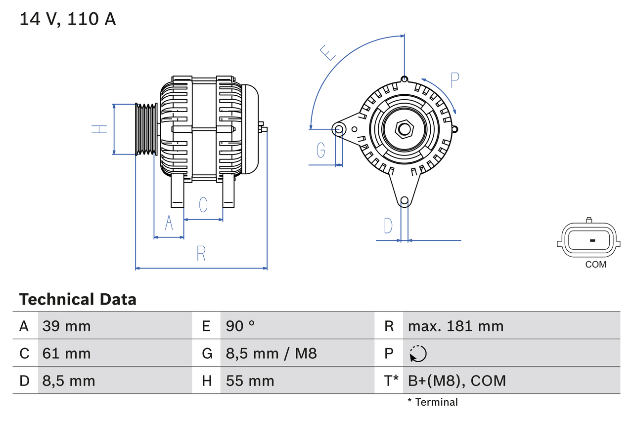 Alternator  Art. 0986080800